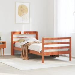 vidaXL viaszbarna tömör fenyőfa ágy matrac nélkül 100 x 200 cm (3306661)