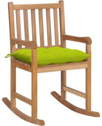vidaXL tömör tíkfa hintaszék élénkzöld párnával (3062783) - vidaxl