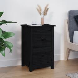 vidaXL fekete tömör fenyőfa éjjeliszekrény 40 x 35 x 61, 5 cm (820954)