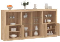 vidaXL sonoma tölgy színű tálalószekrény LED-ekkel 202 x 37 x 100 cm (3209186)