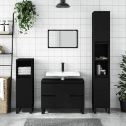 vidaXL fekete szerelt fa mosdószekrény 80 x 33 x 60 cm (831661)