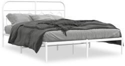 vidaXL fehér fém ágykeret fejtámlával 150 x 200 cm (377168)
