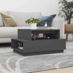 vidaXL szürke tömör fenyőfa dohányzóasztal 80x55x40, 5 cm (814516)
