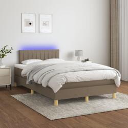 vidaXL tópszínű szövet rugós és LED-es ágy matraccal 120 x 200 cm (3133865)
