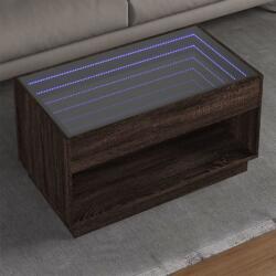 vidaXL barna tölgy végtelen hatású LED-es dohányzóasztal 90x50x50 cm (847671)
