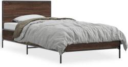 vidaXL barna tölgyszínű szerelt fa és fém ágykeret 100 x 200 cm (845526)