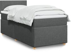 vidaXL sötétszürke szövet rugós ágy matraccal 90 x 200 cm (3288857)