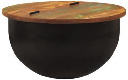 vidaXL fekete tömör újrahasznosított fa dohányzóasztal 50 x 27 cm (351755)