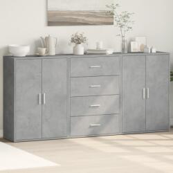 vidaXL 3 db betonszürke szerelt fa tálalószekrény 60 x 31 x 84 cm (3276577) - vidaxl