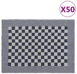 vidaXL 50 db kék és fehér pamut konyhai törölköző 50 x 70 cm (136281)