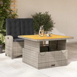 vidaXL 2 részes szürke polyrattan kerti étkezőgarnitúra párnákkal (3277343)