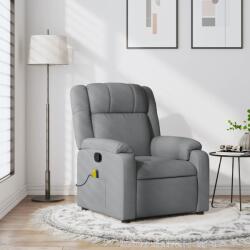 vidaXL világosszürke szövet dönthető masszázsfotel (373548)