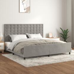 vidaXL világosszürke bársony ágykeret matrac nélkül 200 x 200 cm (3126019)