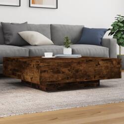 vidaXL füstös tölgy színű dohányzóasztal LED-lámpákkal 100x100x31 cm (836606)