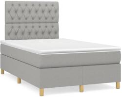 vidaXL világosszürke szövet rugós ágy matraccal 120 x 190 cm (3269951)