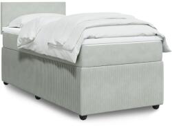 vidaXL világosszürke bársony rugós ágy matraccal 100 x 200 cm (3289956)