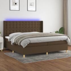 vidaXL barna szövet rugós és LED-es ágy matraccal 200x200 cm (3139224)