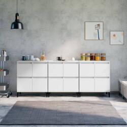 vidaXL 3 db fehér szerelt fa tálalószekrény 60 x 35 x 70 cm (3185775)