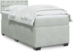vidaXL világosszürke bársony rugós ágy matraccal 90x190 cm (3286186)