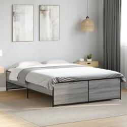 vidaXL szürke sonoma szerelt fa és fém ágykeret 120 x 190 cm (3279910)