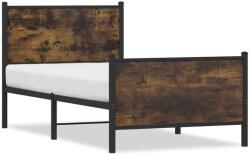 vidaXL füstös tölgy színű fém ágykeret matrac nélkül 80 x 200 cm (4007676)