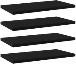 vidaXL 4 db fekete szerelt fa könyvespolc 40 x 20 x 1, 5 cm (805140) - vidaxl