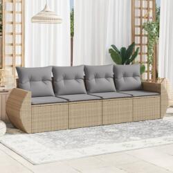 vidaXL 4 részes bézs polyrattan kerti ülőgarnitúra párnákkal (3253416)