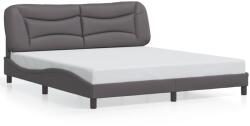 vidaXL szürke műbőr ágykeret LED-világítással 180 x 200 cm (3213951)