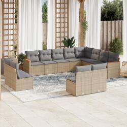 vidaXL 12 részes vegyes bézs polyrattan kerti ülőgarnitúra párnákkal (3226472)