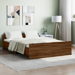 vidaXL barna tölgy színű ágykeret fej- és lábtámlával 140 x 190 cm (3203788)