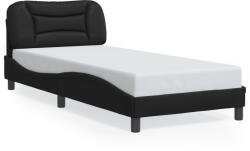 vidaXL fekete műbőr ágykeret LED-világítással 90 x 200 cm (3213906)