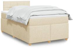 vidaXL krémszínű szövet rugós ágy matraccal 120 x 190 cm (3288924)
