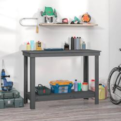 vidaXL szürke tömör fenyőfa munkapad 110 x 50 x 80 cm (822503)