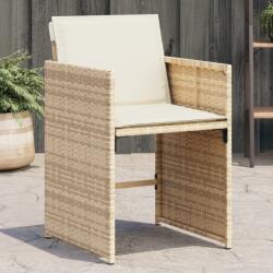 vidaXL 4 db bézs polyrattan kerti szék párnával (4007459)