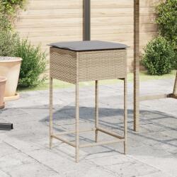 vidaXL 2 db bézs polyrattan kerti bárszék párnával (368320) - vidaxl