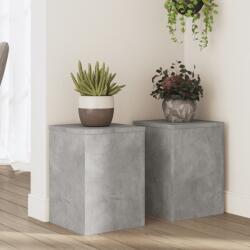 vidaXL 2 db betonszürke szerelt fa növénytartó állvány 25 x 25 x 35 cm (852909) - vidaxl