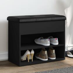 vidaXL fekete szerelt fa cipőtároló pad 62 x 32 x 50 cm (835097)