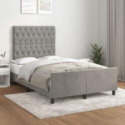 vidaXL ágykeret matrac nélkül Világosszürke 120x190 cm Velvet (3270596)