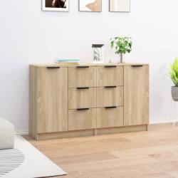 vidaXL 2 db sonoma tölgy színű szerelt fa tálalóasztal 60 x 30 x 70 cm (3115790)