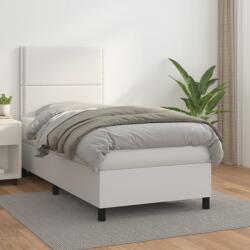 vidaXL fehér műbőr rugós ágy matraccal 80 x 200 cm (3142750)