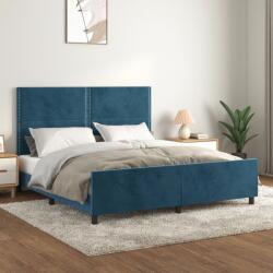 vidaXL sötétkék bársony ágykeret matrac nélkül 160x200 cm (3125706)