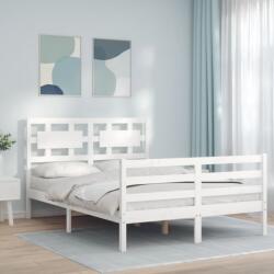 vidaXL fehér tömör fa ágykeret fejtámlával 120 x 200 cm (3194437)