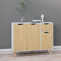 vidaXL fehér-sonoma színű szerelt fa tálalószekrény 90 x 30 x 72 cm (326818)
