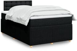 vidaXL fekete szövet rugós ágy matraccal 120 x 200 cm (3287439)
