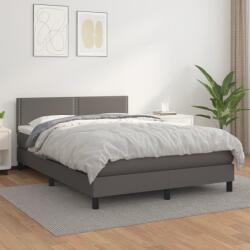 vidaXL szürke műbőr rugós ágy matraccal 140 x 200 cm (3141069)