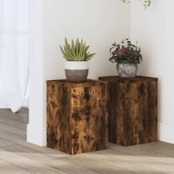 vidaXL 2 db füstös tölgy szerelt fa növénytartó állvány 20 x 20 x 30cm (852901) - vidaxl