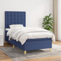 vidaXL kék szövet rugós ágy matraccal 100 x 200 cm (3142639)
