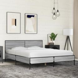 vidaXL szürke sonoma szerelt fa és fém ágykeret 160 x 200 cm (3280010)