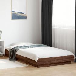 vidaXL barna tölgyszínű szerelt fa ágykeret 90 x 200 cm (3281216)