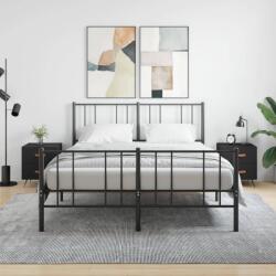 vidaXL 2 db fekete szerelt fa és vas éjjeliszekrény 40 x 35 x 47, 5 cm (827247)